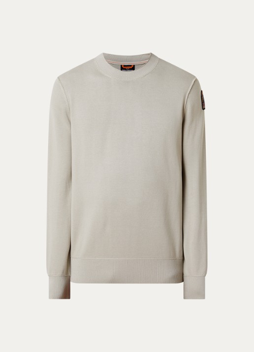 Parajumpers Braw fijngebreide pullover met logo - voorkant beige
