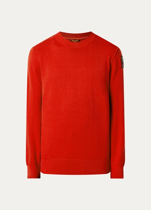 Parajumpers Braw fijngebreide pullover met logo - voorkant rood