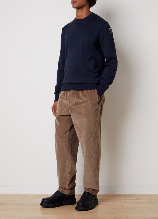 Parajumpers Braw fijngebreide pullover met logo - voorkant 4 donkerblauw