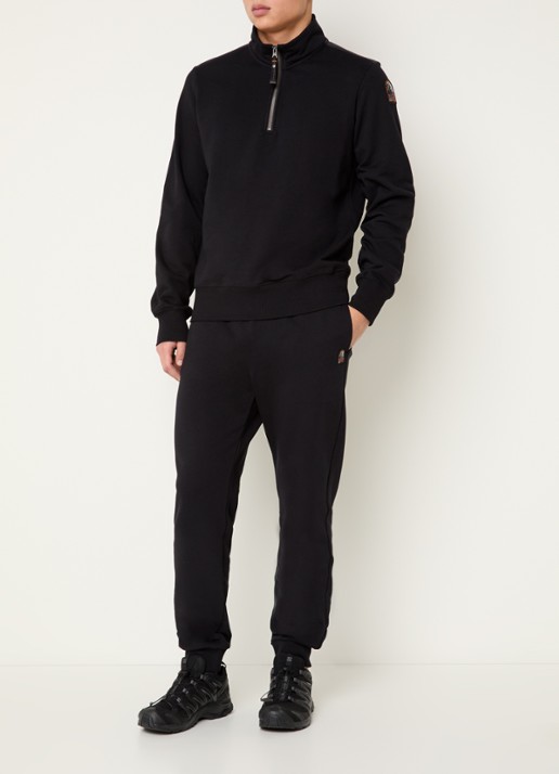 Parajumpers Broad sweater met halve rits en logo - voorkant 2 zwart