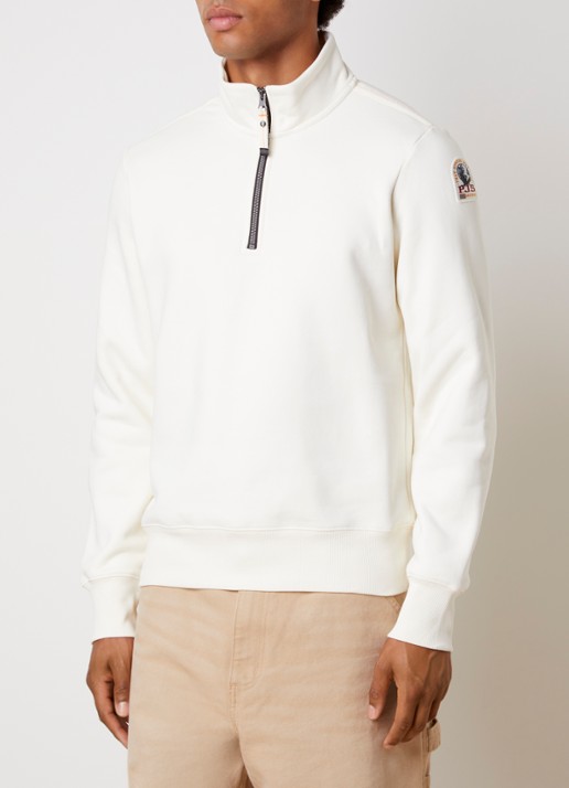 Parajumpers Broad sweater met halve rits - detail 4 creme