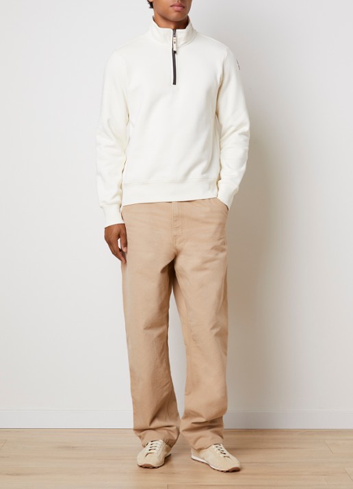 Parajumpers Broad sweater met halve rits - voorkant 3 creme
