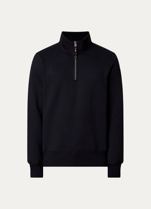 Parajumpers Broad sweater met halve rits - voorkant zwart