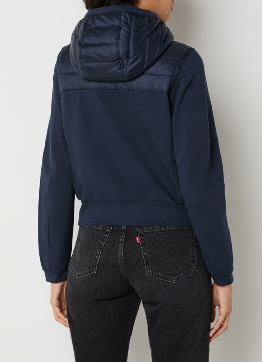 Parajumpers Caelie gewatteerd jack met capuchon - achterkant donkerblauw