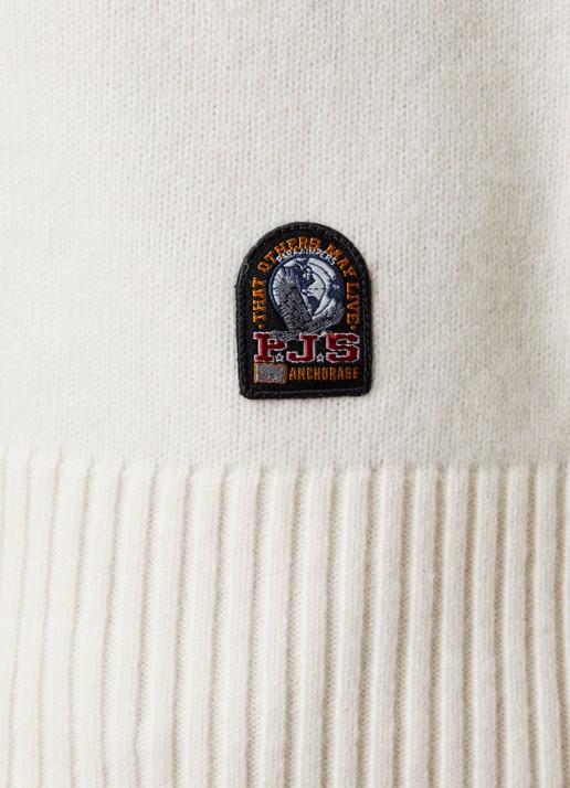 Parajumpers Caldonazzo fijngebreide trui in wolblend met halve rits - detail 2 gebroken wit