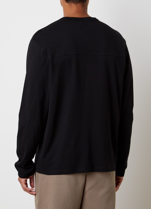 Parajumpers Caspian longsleeve met borstzak en logo - achterkant 5 zwart