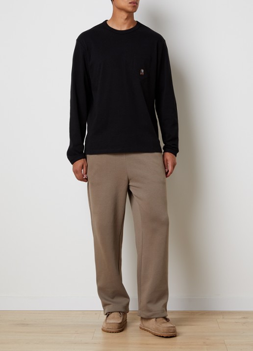 Parajumpers Caspian longsleeve met borstzak en logo - voorkant 2 zwart