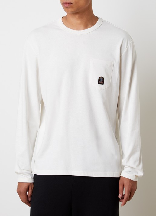 Parajumpers Caspian longsleeve met borstzak en logo - detail 4 gebroken wit