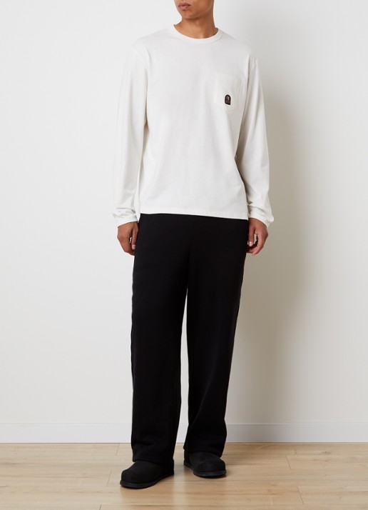 Parajumpers Caspian longsleeve met borstzak en logo - voorkant 2 gebroken wit