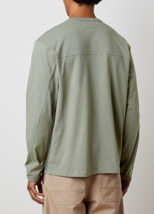 Parajumpers Caspian longsleeve met borstzak en logo - achterkant grijs
