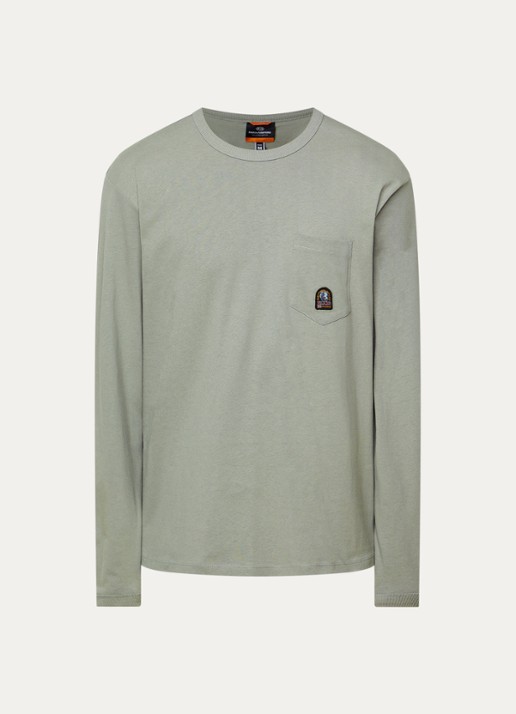 Parajumpers Caspian longsleeve met borstzak en logo - voorkant 2 grijs