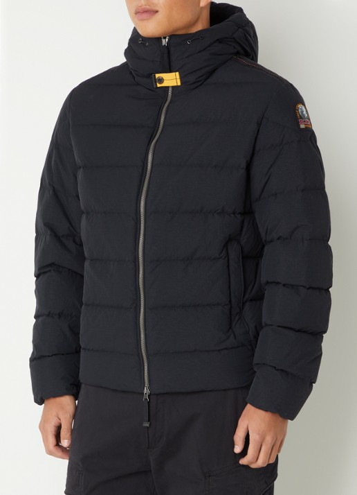 Parajumpers Cassian puffer jack met donsvulling en capuchon - detail 4 zwart