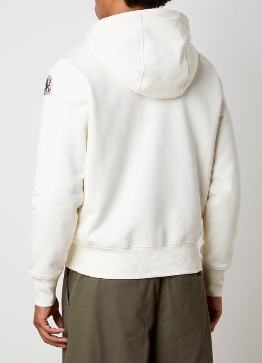 Parajumpers Charlie sweatvest met logoborduring - achterkant creme