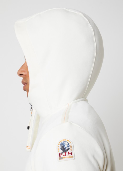 Parajumpers Charlie sweatvest met logoborduring - detail 3 creme