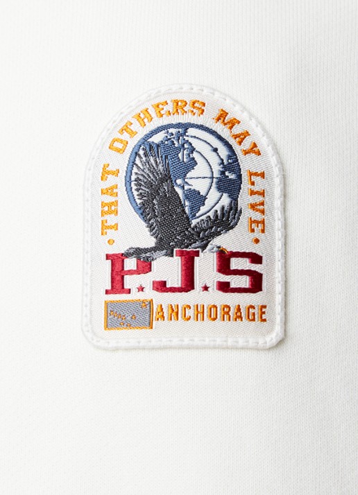 Parajumpers Charlie sweatvest met logoborduring - detail 4 creme