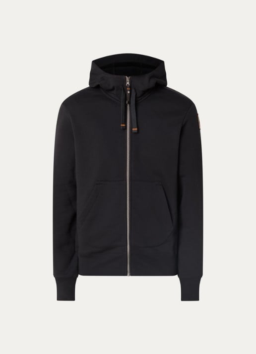 Parajumpers Charlie sweatvest met logoborduring - voorkant zwart