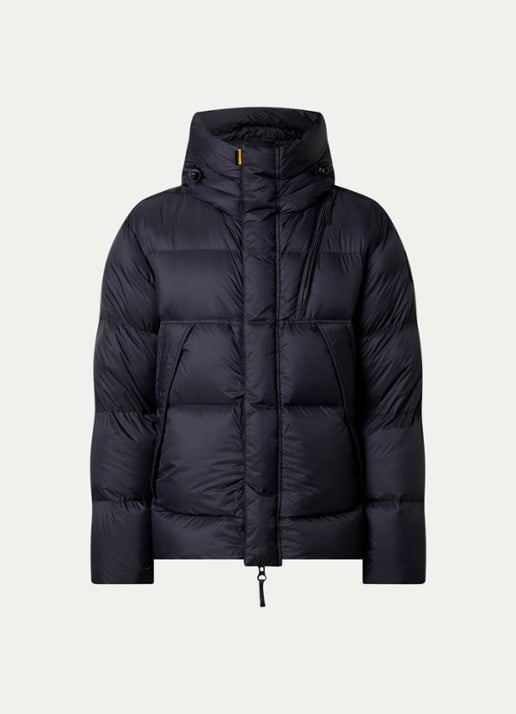 Parajumpers Cloud puffer jas met donsvulling en ritszakken - voorkant 5 zwart
