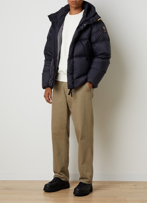 Parajumpers Cloud puffer jas met donsvulling en ritszakken - voorkant 6 zwart