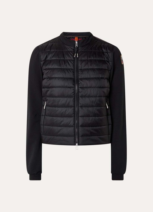 Parajumpers Corina sweatvest met gewatteerd voorpand en ritszakken - voorkant 2 zwart