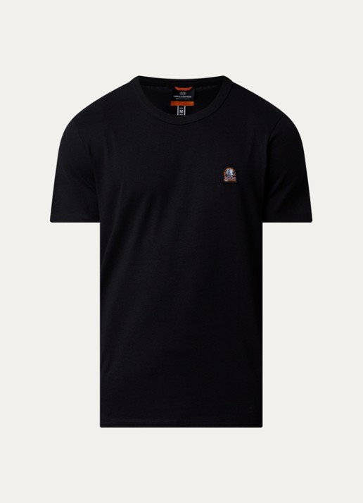 Parajumpers Elio T-shirt met logoborduring - voorkant zwart