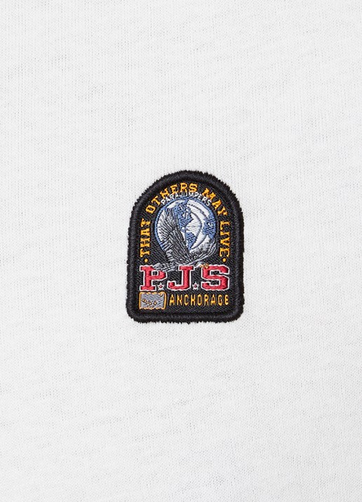 Parajumpers Elio T-shirt met logoborduring - detail 5 gebroken wit