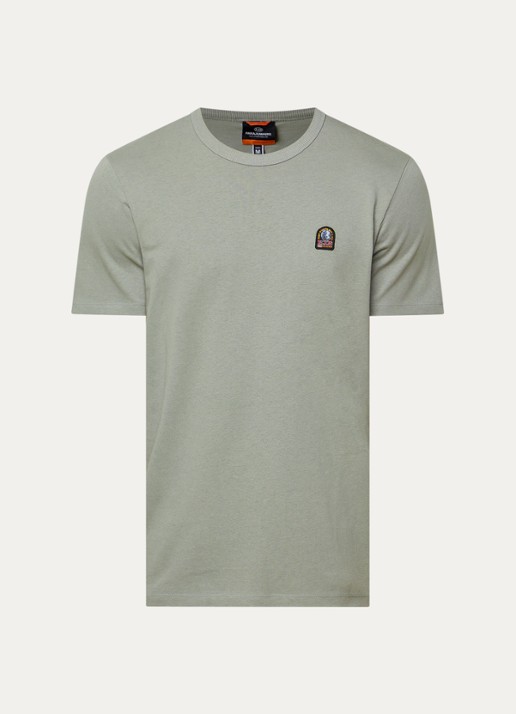 Parajumpers Elio T-shirt met logoborduring - voorkant 2 grijs