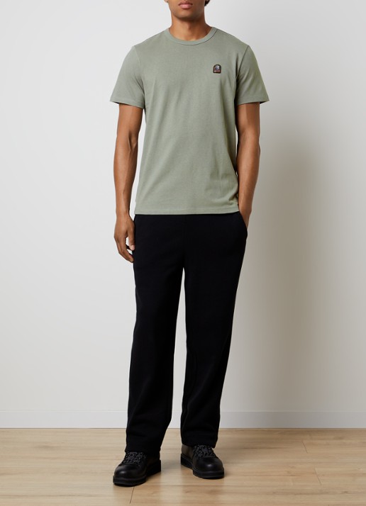 Parajumpers Elio T-shirt met logoborduring - voorkant 3 grijs