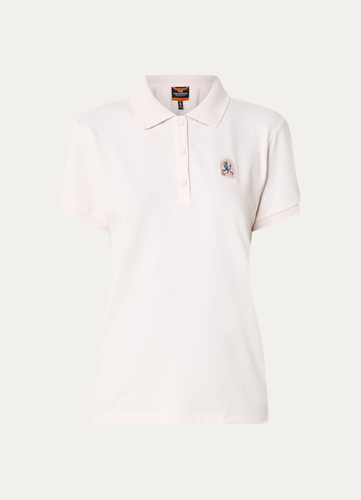 Parajumpers Enif polo van piqué katoen met logo - voorkant 2 lichtroze