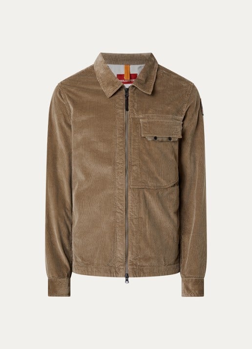 Parajumpers Galross overshirt van corduroy - voorkant 4 zand