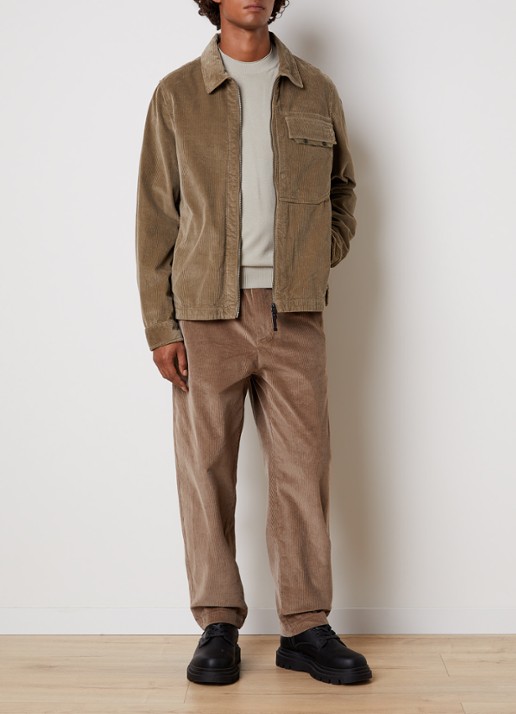 Parajumpers Galross overshirt van corduroy - voorkant 5 zand