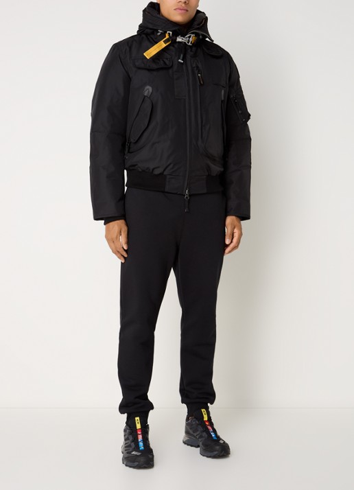 Parajumpers Gobi bomberjack met donsvulling en uitneembare voering - voorkant 3 zwart