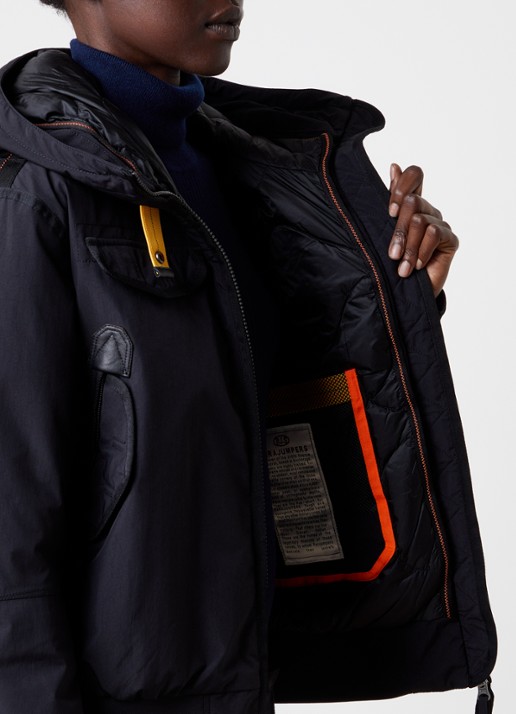Parajumpers Gobi gewatteerd bomberjack met donsvulling en logo - detail 5 zwart