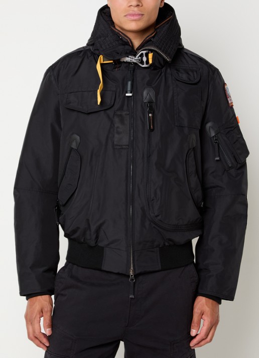 Parajumpers Gobi gewatteerd bomberjack met donsvulling en logoborduring - detail 4 zwart