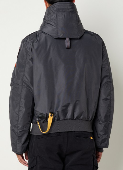 Parajumpers Gobi gewatteerd bomberjack met donsvulling en logoborduring - achterkant 3 donkergrijs