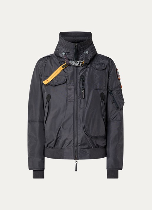 Parajumpers Gobi gewatteerd bomberjack met donsvulling en logoborduring - voorkant donkergrijs
