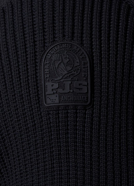 Parajumpers Grofgebreid vest met borstzak - detail 2 zwart