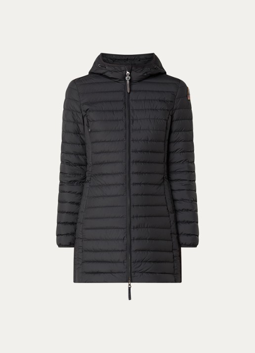 Parajumpers Irene gewatteerde jas met donsvulling en ritszakken - voorkant 2 zwart
