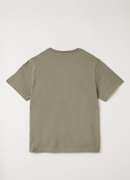 Parajumpers Iseo T-shirt met logoprint - voorkant 2 olijfgroen