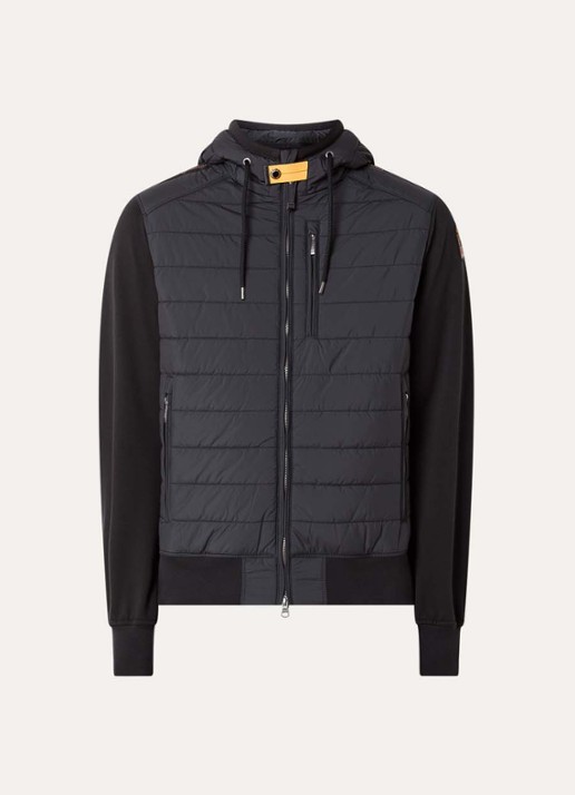 Parajumpers Ivor gewatteerd jack met logoborduring - voorkant 3 zwart