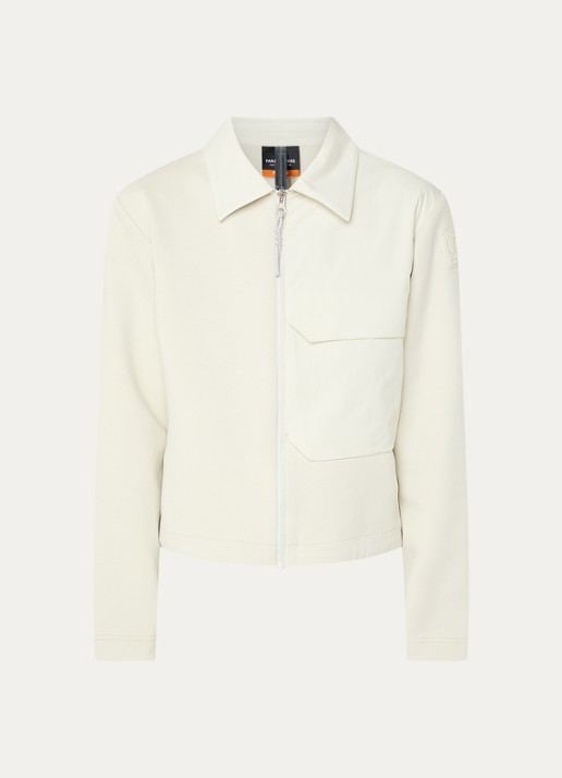 Parajumpers Jelka vest met kraag en logo - voorkant ivoor