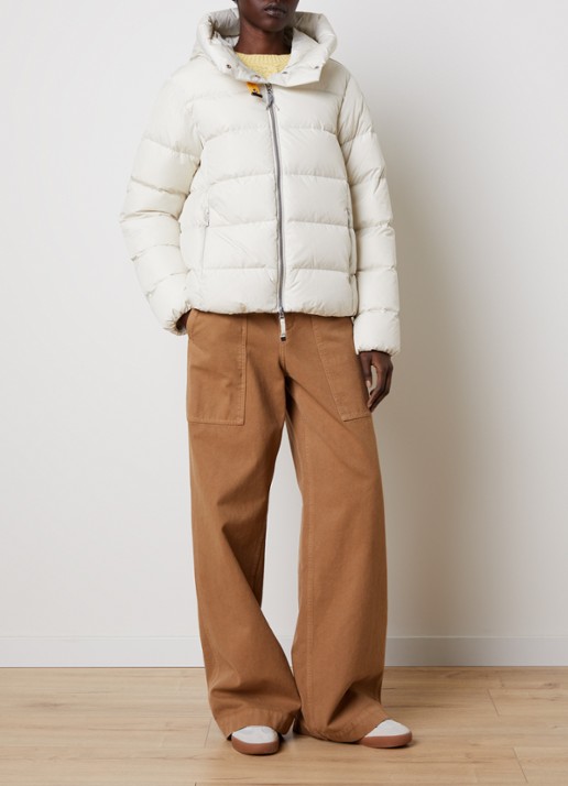 Parajumpers Jinny jas met donsvulling en steekzakken - voorkant 2 wit