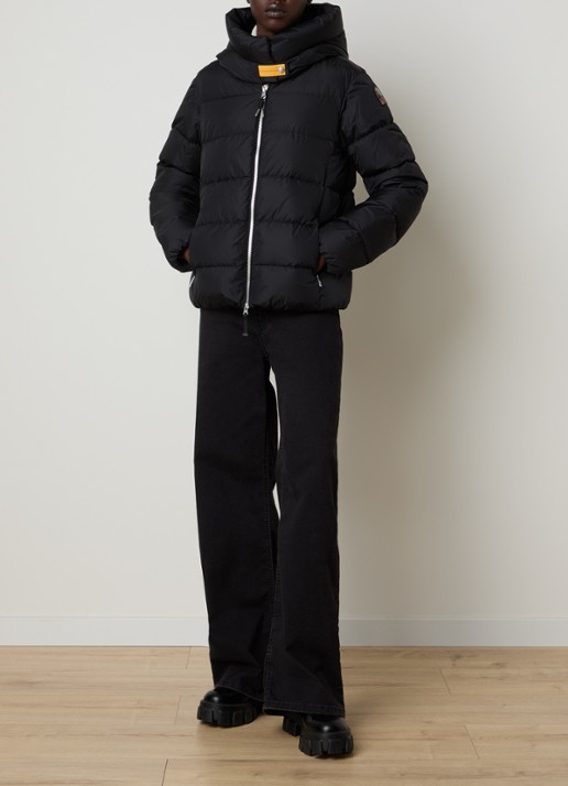 Parajumpers Jinny jas met donsvulling en steekzakken - voorkant 2 zwart