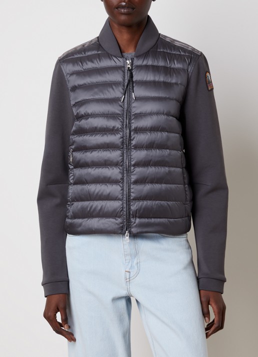 Parajumpers Kalysta jack met donsvulling en ritszakken - detail donkergrijs