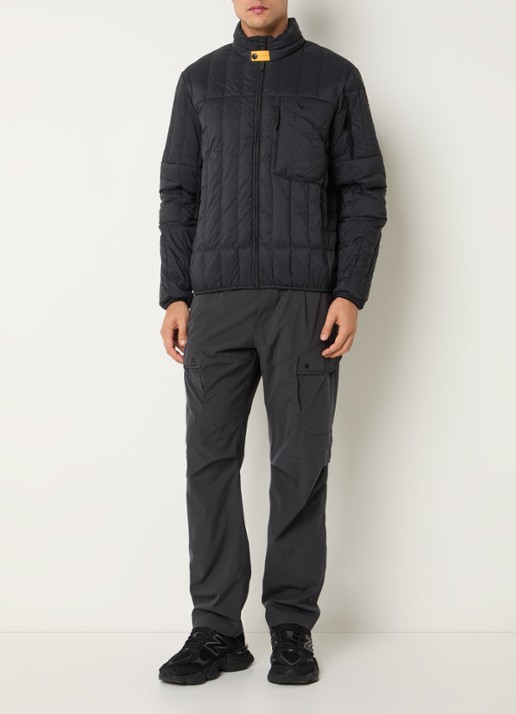 Parajumpers Kuon gewatteerd jack met donsvulling en ritszakken - voorkant 2 zwart