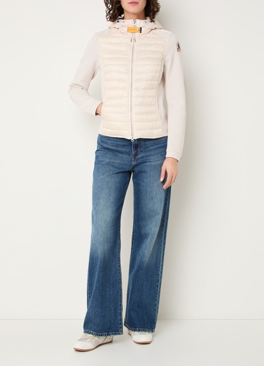 Parajumpers Kym gewatteerde jack met donsvulling en capuchon - voorkant 4 creme
