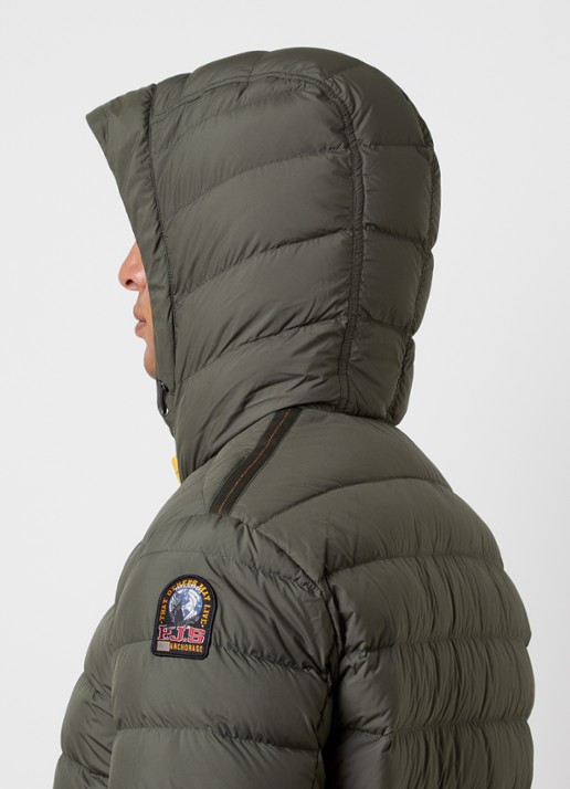 Parajumpers Last Minute gewatteerd jack met donsvulling en capuchon - detail 3 groen