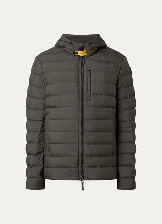 Parajumpers Last Minute gewatteerd jack met donsvulling en capuchon - voorkant 4 groen