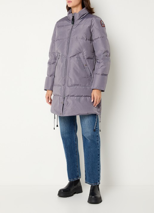Parajumpers Long Bear jas met donsvulling en afneembare capuchon  - voorkant 3 grijs