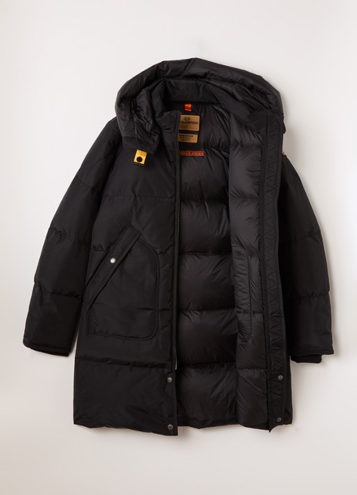 Parajumpers Long Bear puffer jack met donsvulling - voorkant 3 zwart