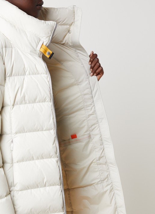 Parajumpers Malandra gewatteerde puffer jas met donsvulling en ritszakken - detail 4 wit